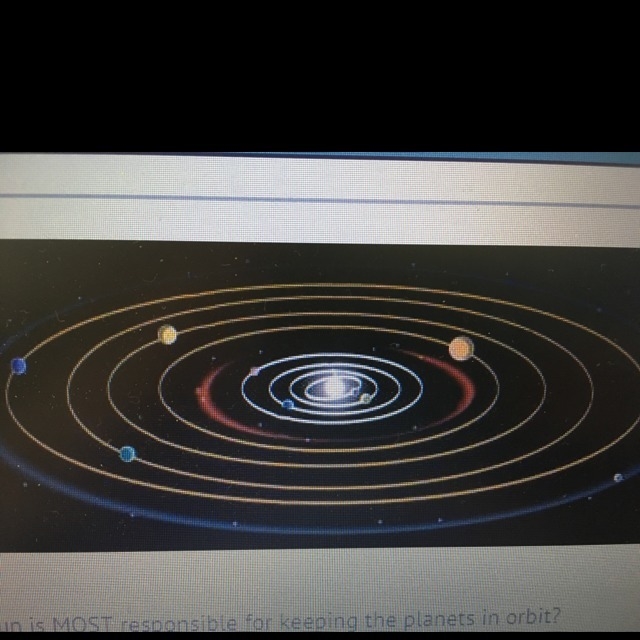 Which characteristic of the sun is MOST responsible for keeping the planets in orbit-example-1