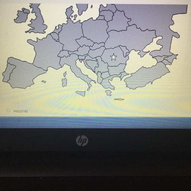 On the map, what is the capital of the starred country? A)Helsinki B)Stockholm C)Bucharest-example-1