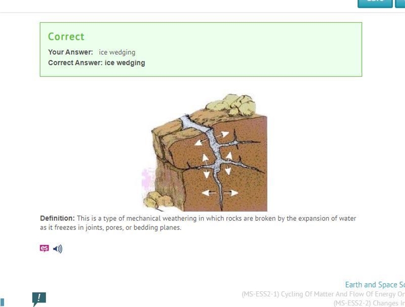 This is a type of mechanical weathering in which rocks are broken by the expansion-example-1