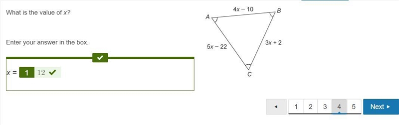 What is the value of x? Enter your answer in the box. X = Equiangular triangle A B-example-1