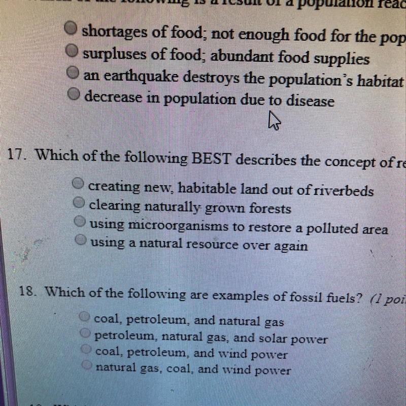 Which of the following best describes the concept of reclamation-example-1