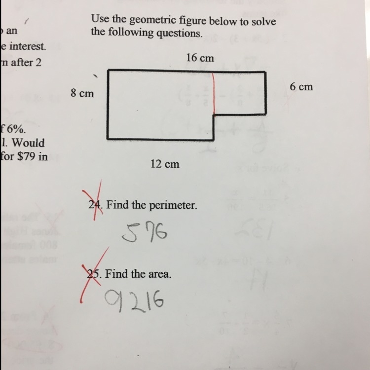 What is the perimeter and the area of this figure?-example-1