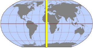 See the world map above. What is the name of the highlighted line that travels from-example-1