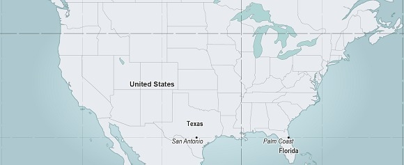 HELP NEEDED!!! Palm Coast, Florida, and San Antonio, Texas, have the same latitude-example-1