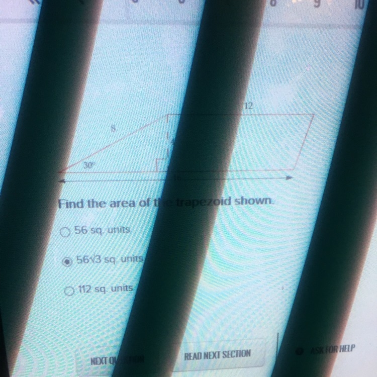 Find the area of the trapezoid shown-example-1