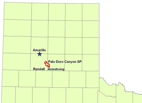 Which arrow is closest to the palo duro canyon? A.1 B.2 C.3 D.4-example-1