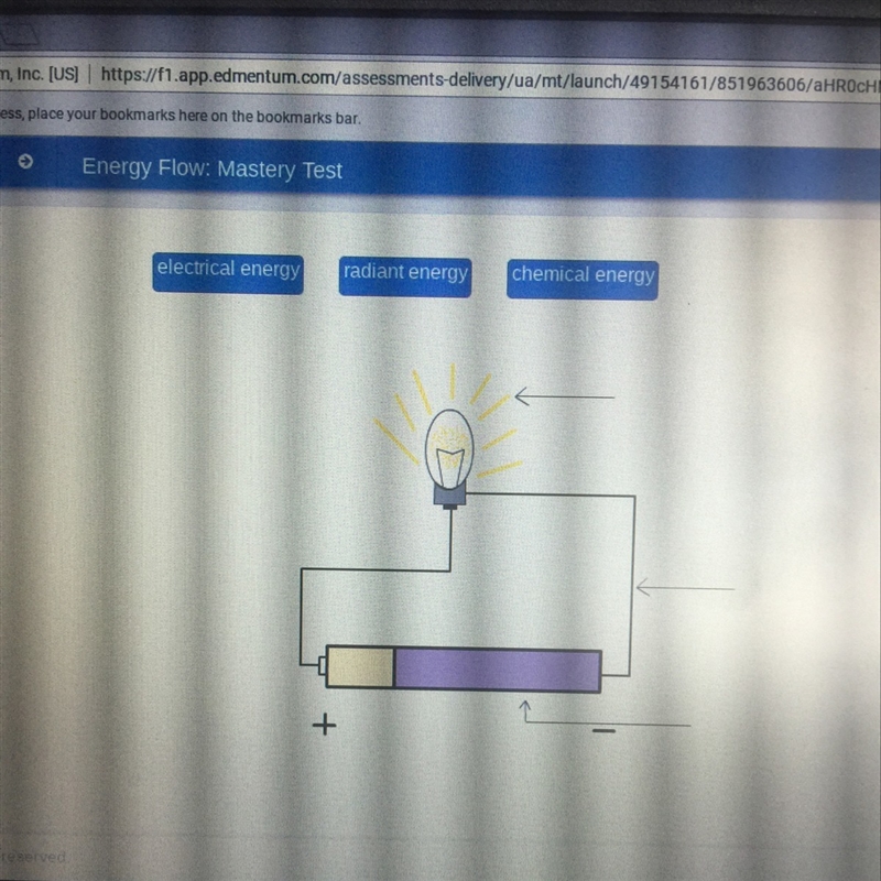 Raul creates a light circuit using a battery , a lightbulb & some wires , label-example-1