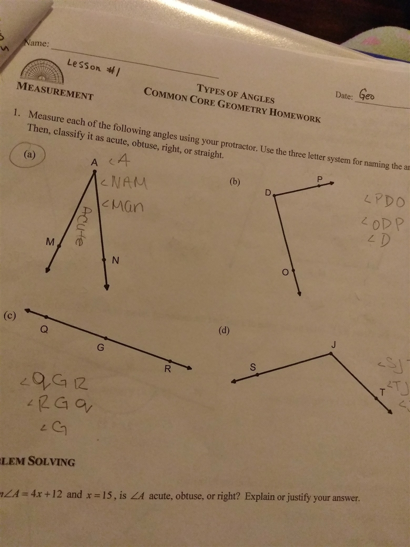 measure each of the following angles using your projector use the three-letter system-example-1