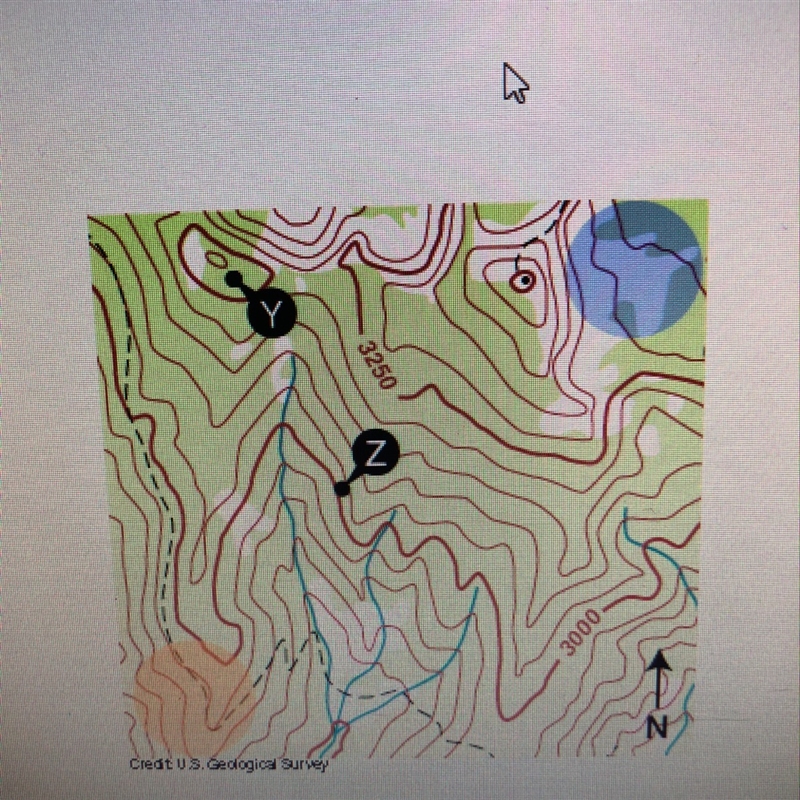 What is the elevation of point Z?-example-1