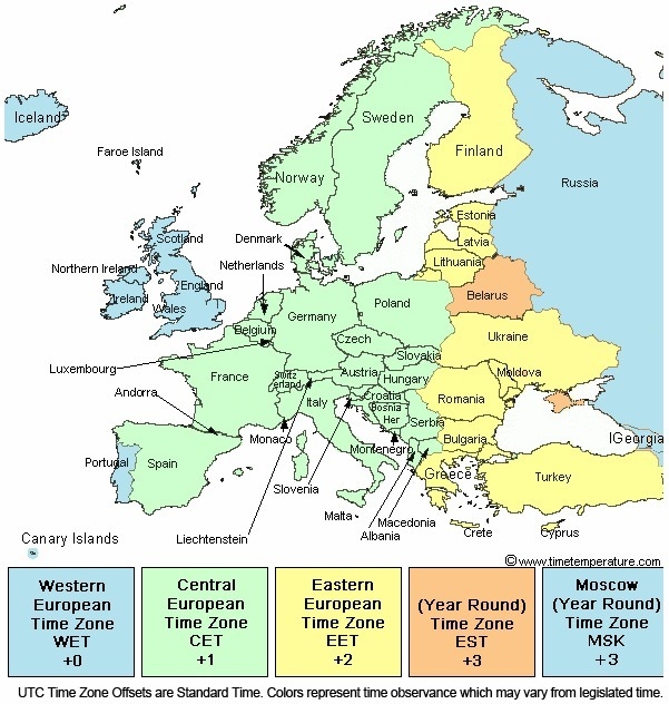 The time zone map shows that German-speaking countries are in the same time zone, but-example-1