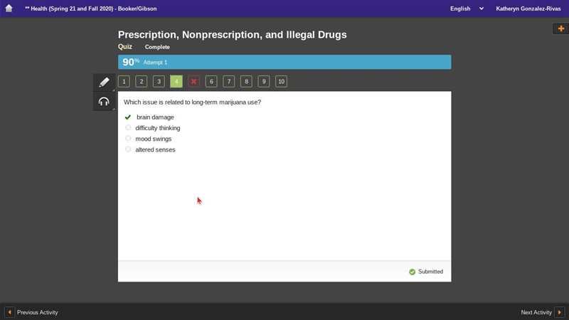 Which issue is related to long-term marijuana use?-example-1