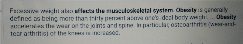 How does obesity affect both the cardiovascular and musculoskeletal systems? PLZ PLZ-example-1