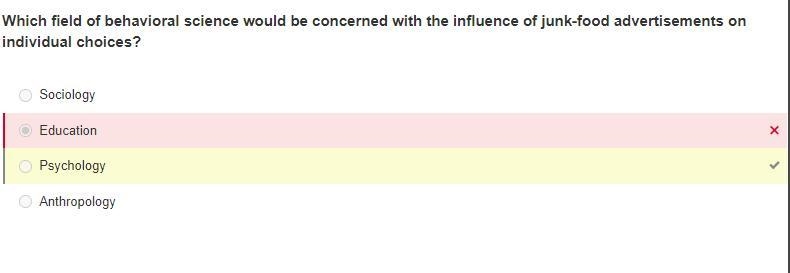 Which field of behavioral science would be concerned with the influence of junk-food-example-1