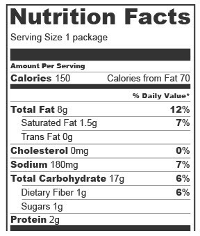 This image shows a nutrition label for a food product. Using this label, which statement-example-1