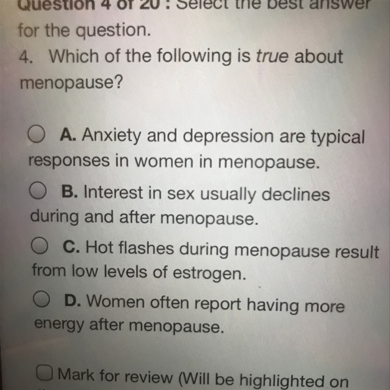 4. Which of the following is true about menopause?-example-1