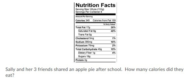 Could someone please help me asap 1 question I'm thinking its 340 calories-example-1