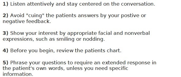 Describe five ways to set strategy for effectively gathering patients information-example-1