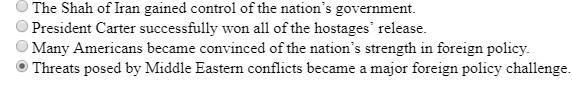 What was an important consequence of the Iran hostage crisis?-example-1