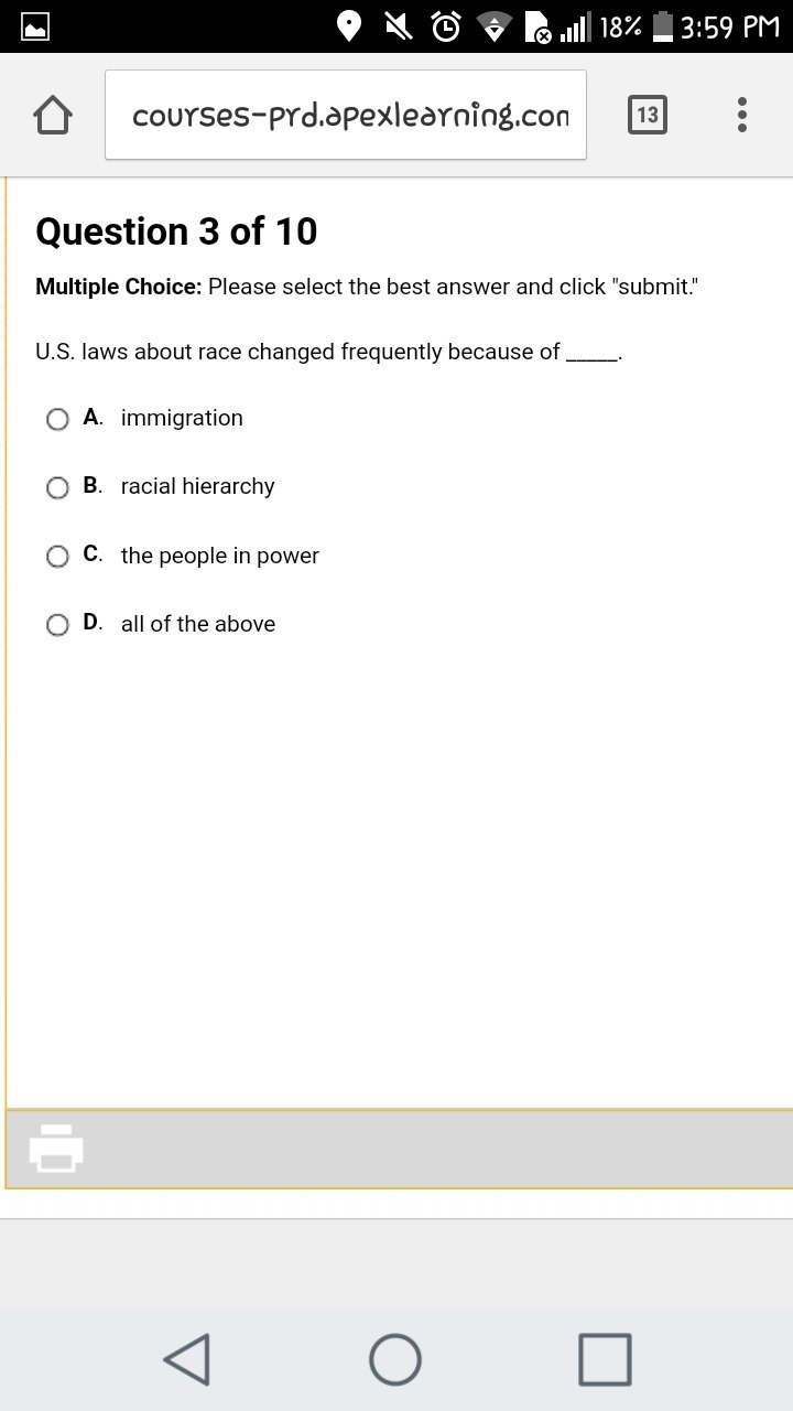 U.S. laws about race changed frequently because of _____.-example-1