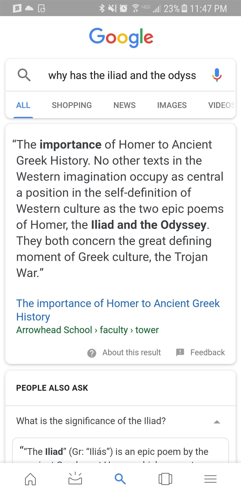 The iliad and the odyssey have been preserved to the present day because:-example-1