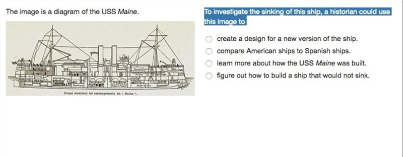 To investigate the sinking of this ship, a historian could use this image to-example-1