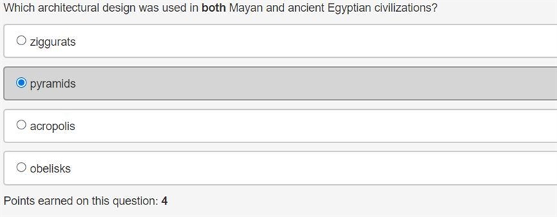 Which architectural design was used in both Mayan and ancient Egyptian civilizations-example-1