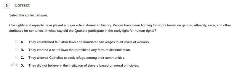 Civil rights and equality have played a major role in American history. People have-example-1