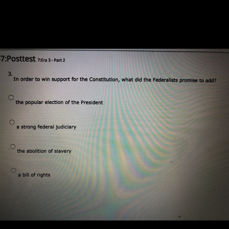 In order to win support for the constitution, what did the federalist promise to add-example-1