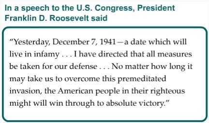 In this speech, what was Roosevelt urging Congress to do? A. Continue to support U-example-1