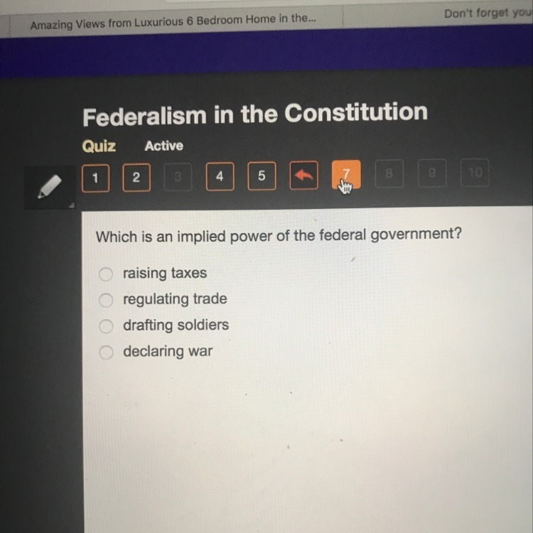 Which is and implied power of the federal government-example-1