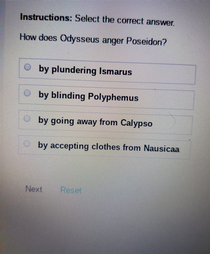 How does Odysseus anger Poseidon?-example-1