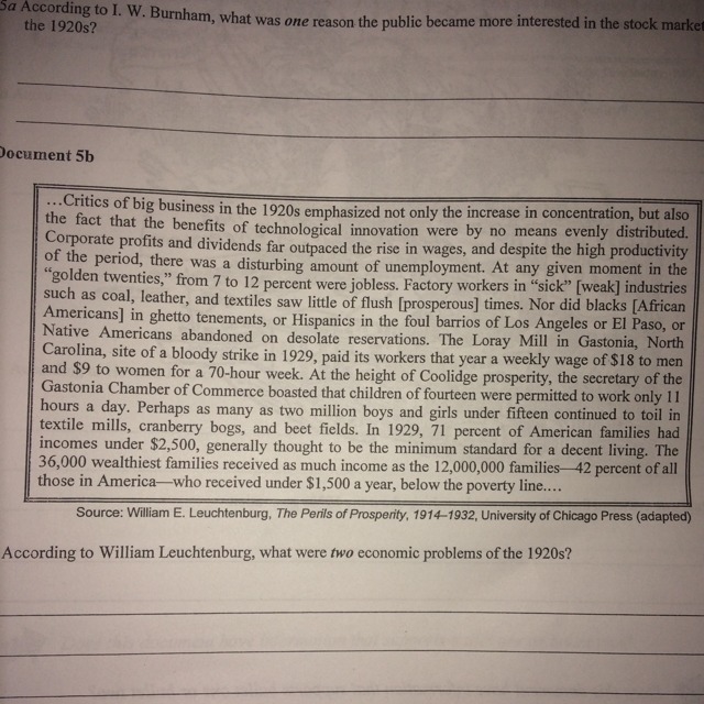 What were two economic problems of the 1920-example-1