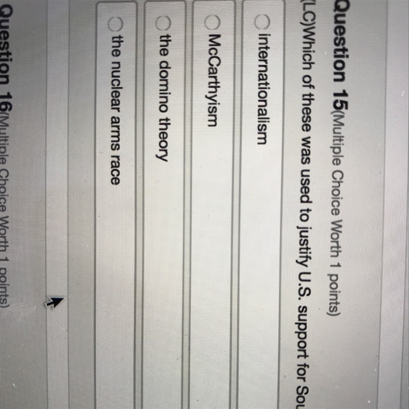 Which of these was used to justify US support for South Vietnam?-example-1