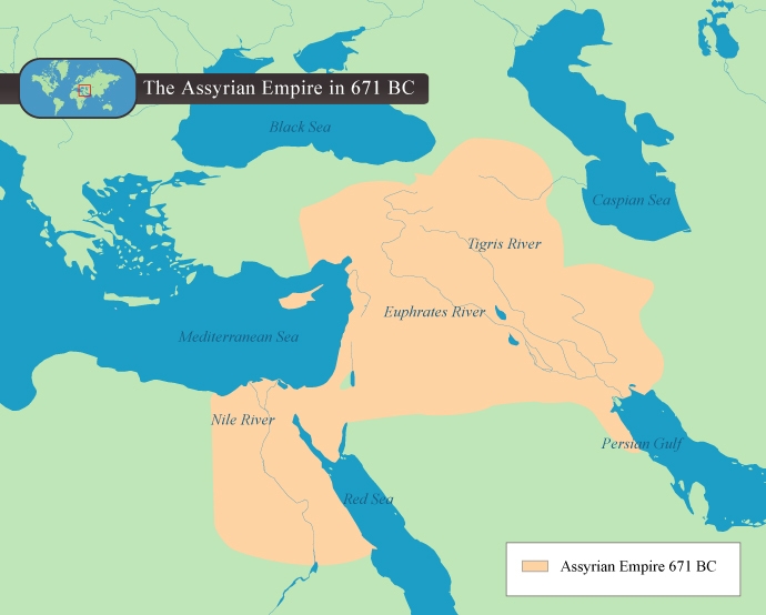 Study these maps. Based on the maps, what conclusion can be drawn about the Assyrian-example-2