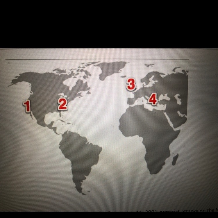 Which number represents the approximate location of the September 11, 2001 terrorist-example-1