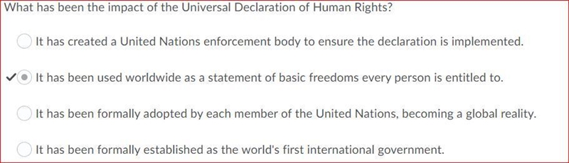 What describes the impact of the universal declaration of human rights-example-1