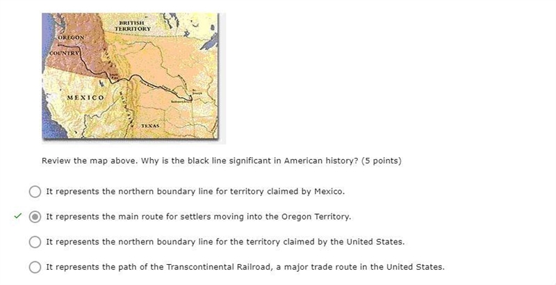 HELLP ASAP PLEASE!!! Review the map above.Why is the black line significant in American-example-1