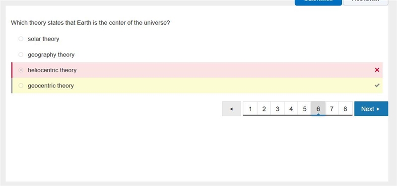 Which theory states that Earth is the center of the universe? geocentric theory solar-example-1