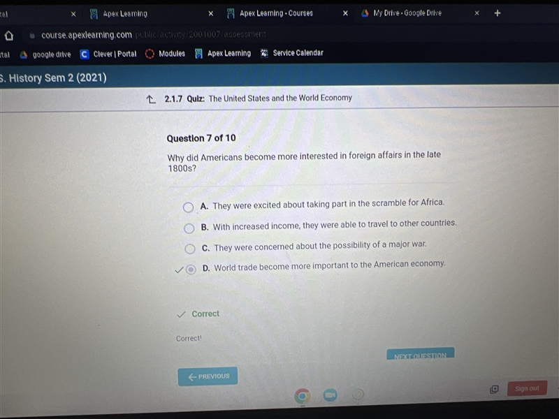 Why did americans become more interested in foreign affairs in the late 1800s answers-example-1