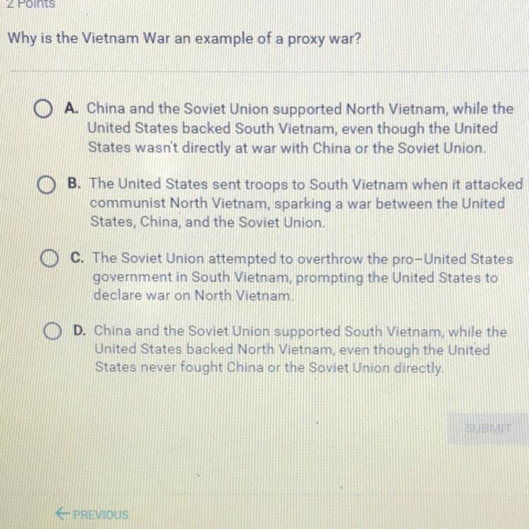 Why is the Vietnam War an example of a proxy war?-example-1