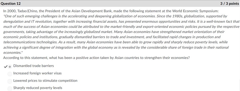 In 2000, Tadao Chino, the President of the Asian Development Bank, made the following-example-1