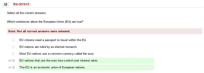 Which sentences about the European Union (EU) are true? EU nations that use the euro-example-1