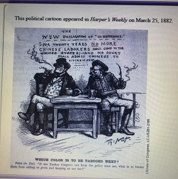 Whom do the two men seated at the table represent? What does this cartoon suggest-example-1