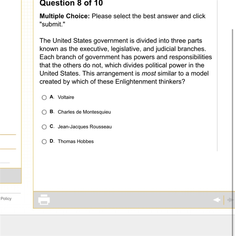 The United States government is divided into three parts known as the executive, legislative-example-1