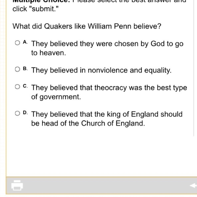 What did quakers like William penn believe-example-1