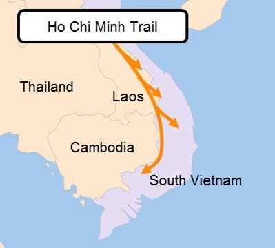 Based on the map, why would American military planners want to invade Cambodia? A-example-1