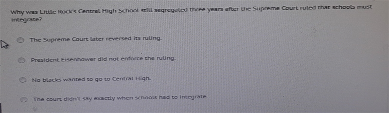 why was little rocks central highschool still segregated three years after the supreme-example-1