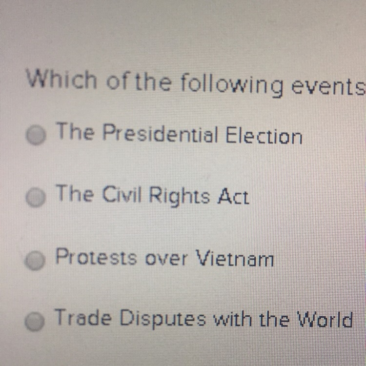 Which of the following events were dividing the nation in 1968-example-1