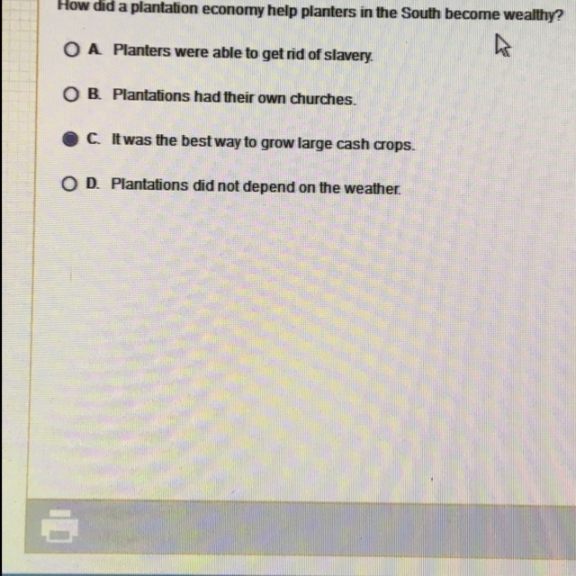 How did a plantation economy help planters in the south become healthy-example-1