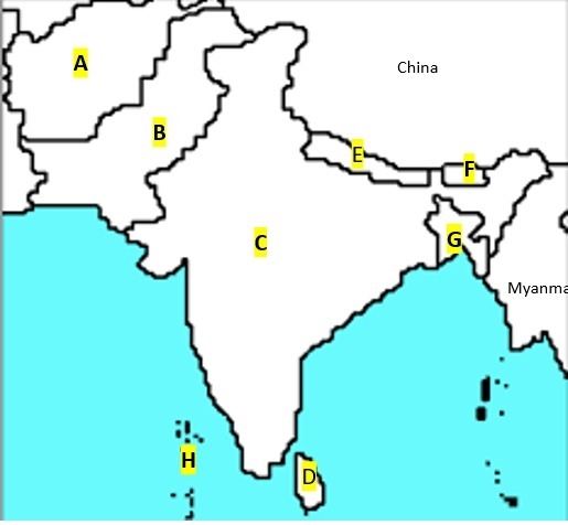 Label the countries:-example-1